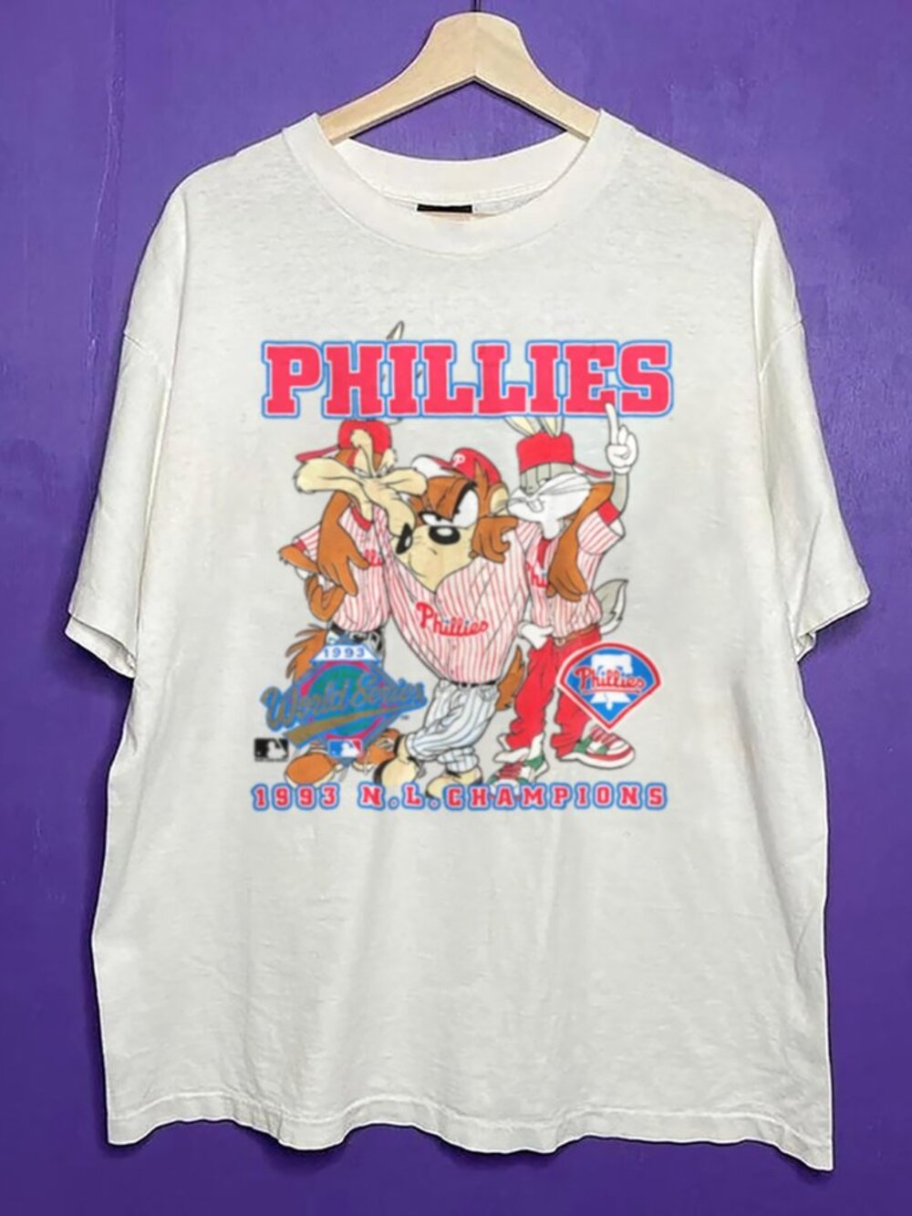 Vintage 1993 Philadelphia Phillies Looney Tunes Shirt, Retro MLB Style Shirt Tee